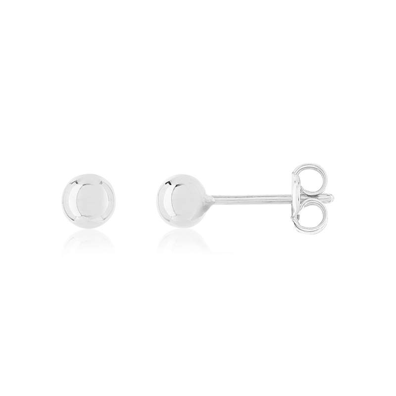 Boucles d'oreilles or 375 blanc diam 3 mm - vue 1