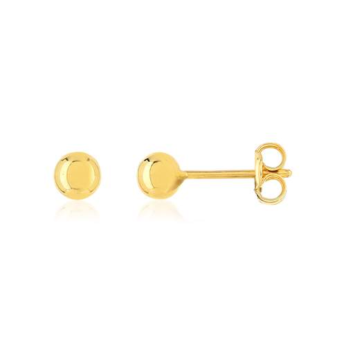 Boucles d'oreilles or 375 jaune diam 4 mm