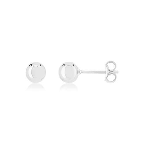 Boucles d'oreilles or 375 blanc diam 4 mm