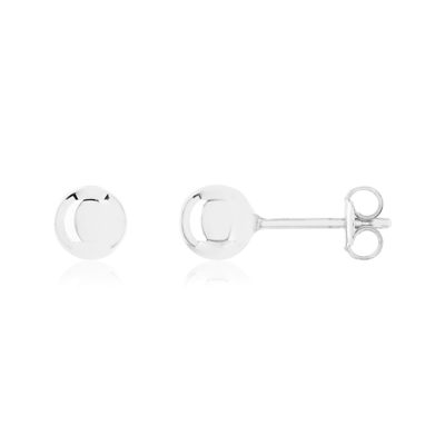 Gold earrings 375 white diam 5 mm