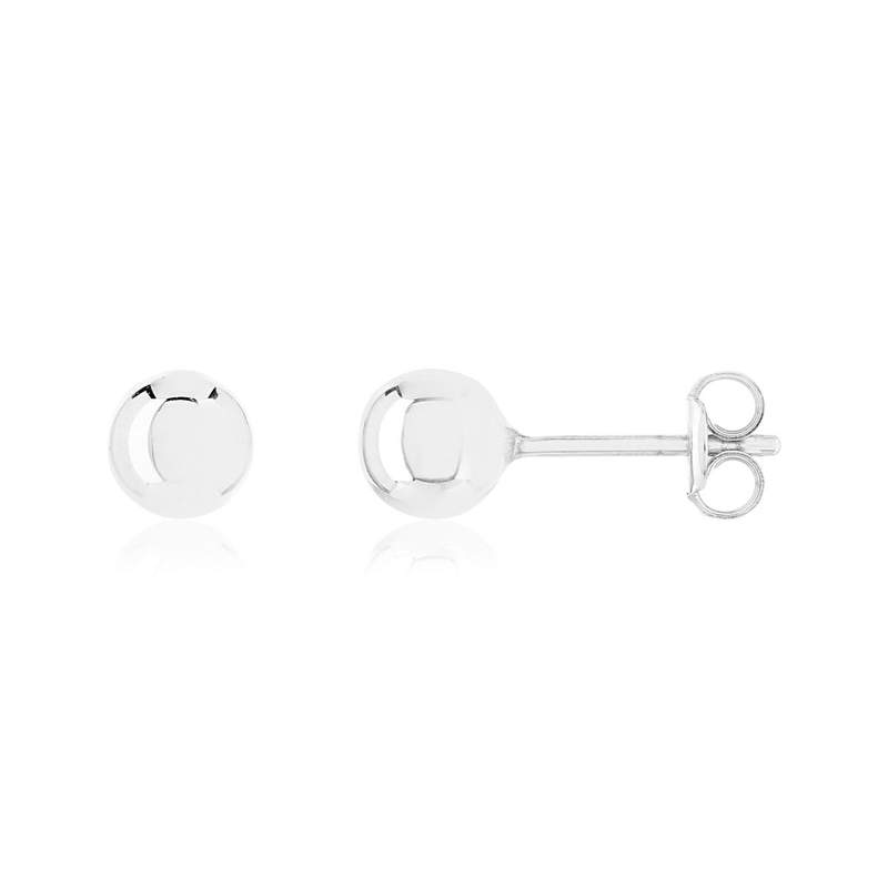Boucles d'oreilles or 375 blanc diam 5 mm - vue 1