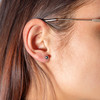 Boucles d'oreilles or 375 blanc diam 5 mm - vue Vporté 1