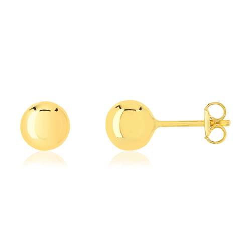 Boucles d'oreilles or 375 jaune diam 6 mm