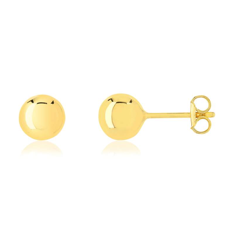 Boucles d'oreilles or 375 jaune diam 6 mm - vue 1