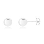 Boucles d'oreilles or 375 blanc diam 6 mm - vue 1