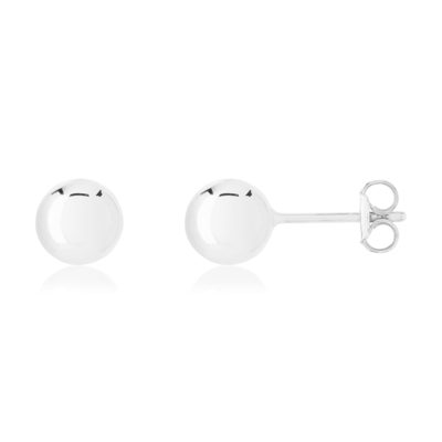 Boucles d'oreilles or 375 blanc diam 6 mm - vue 1