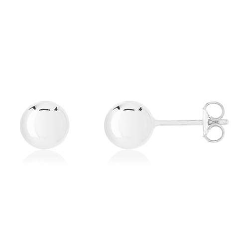 Boucles d'oreilles or 375 blanc diam 6 mm