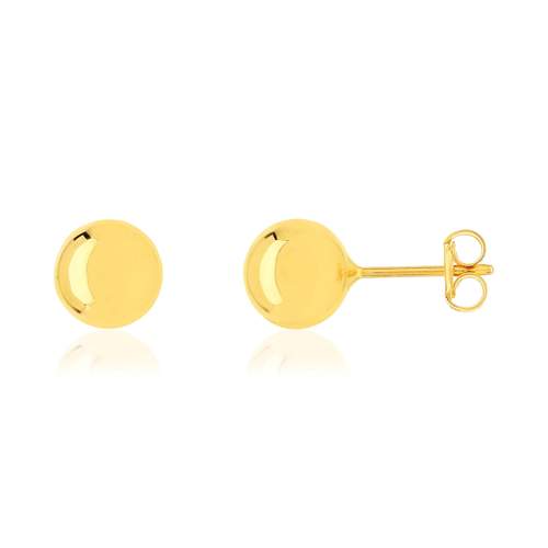 Boucles d'oreilles or 375 jaune diam 7 mm