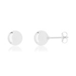 Boucles d'oreilles or 375 blanc diam 7 mm - vue 1
