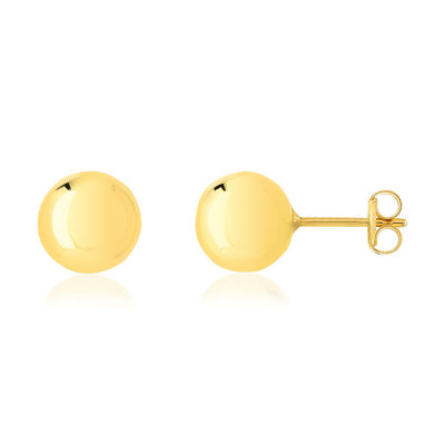 Boucles d'oreilles or 375 jaune diam 8 mm - vue 1