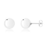 Boucles d'oreilles or 375 blanc diam 8 mm - vue 1