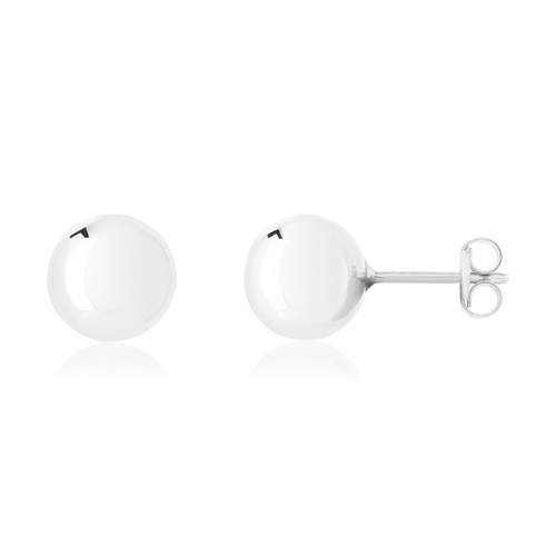 Gold earrings 375 white diam 8 mm