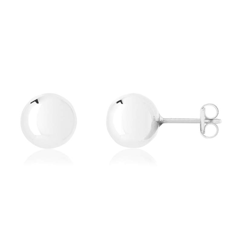 Boucles d'oreilles or 375 blanc diam 8 mm - vue 1