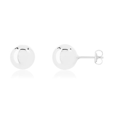 Boucles d'oreilles or 375 blanc diam. 9 mm - vue 1