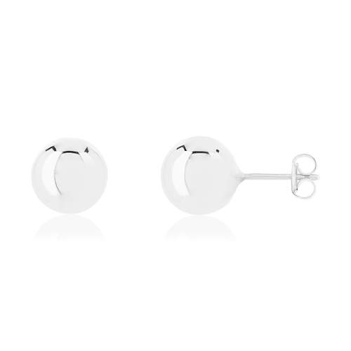 Boucles d'oreilles or 375 blanc diam. 9 mm
