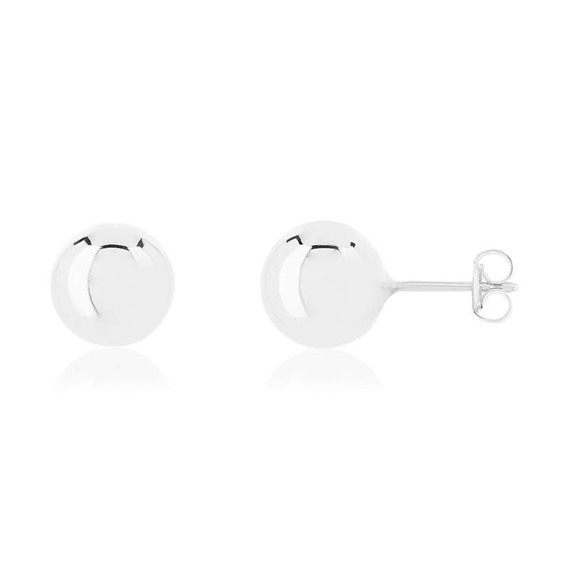 Boucles d'oreilles or 375 blanc diam. 9 mm - vue 1