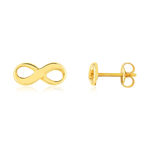 Boucles d'oreilles or 375 jaune, motif infini - vue 1