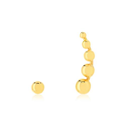 Boucles d'oreilles or 375 jaune, motif boules