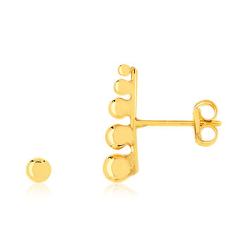 Boucles d'oreilles or 375 jaune, motif boules