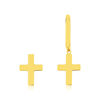 Boucles d'oreilles or 375 jaune, motif croix - vue V1