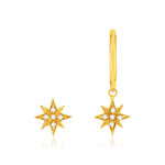 Boucles d'oreilles or 375 jaune zircconias - vue 1