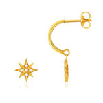 Boucles d'oreilles or 375 jaune zircconias - vue D1