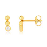 Boucles d'oreilles or 375 jaune zirconias - vue 1