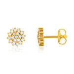 Boucles d'oreilles or 375 jaune zirconias - vue 1