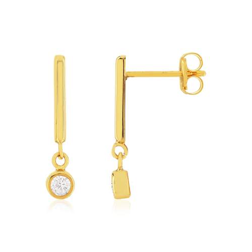 Boucles d'oreilles or 375 jaune zirconias