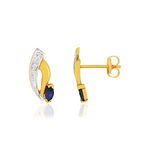 Boucles d'oreilles or 375 2 tons saphirs - vue 1