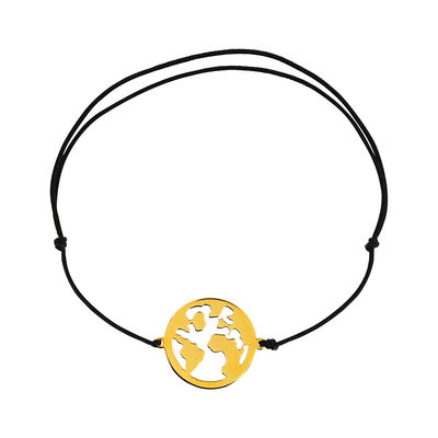 Bracelet or 375 jaune coton mappemonde