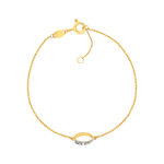 Bracelet or 375 2 tons diamant 18 cm - vue 1