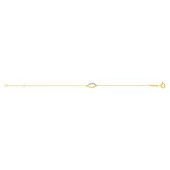 Bracelet or 375 2 tons diamant 18 cm