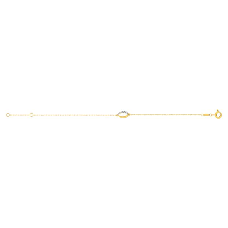 Bracelet or 375 2 tons diamant 18 cm - vue 2