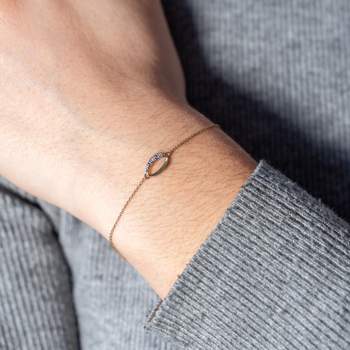 Bracelet or 375 2 tons diamant 18 cm
