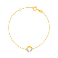 Bracelet or 375 or jaune diamant 18 cm