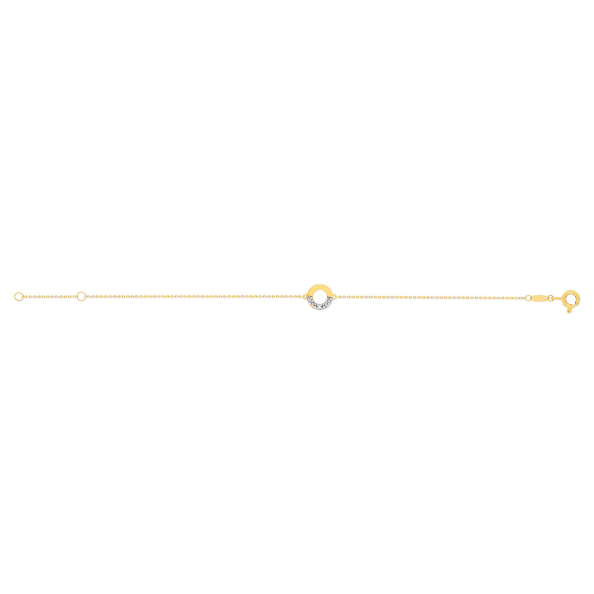 Bracelet or 375 or jaune diamant 18 cm - vue 2