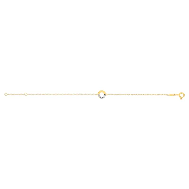 Bracelet or 375 or jaune diamant 18 cm - vue 2
