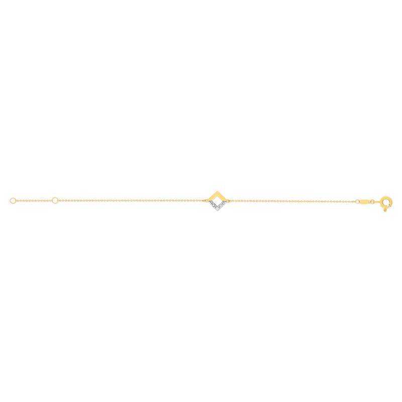 Bracelet or 375 2 tons diamant 18 cm - vue 2