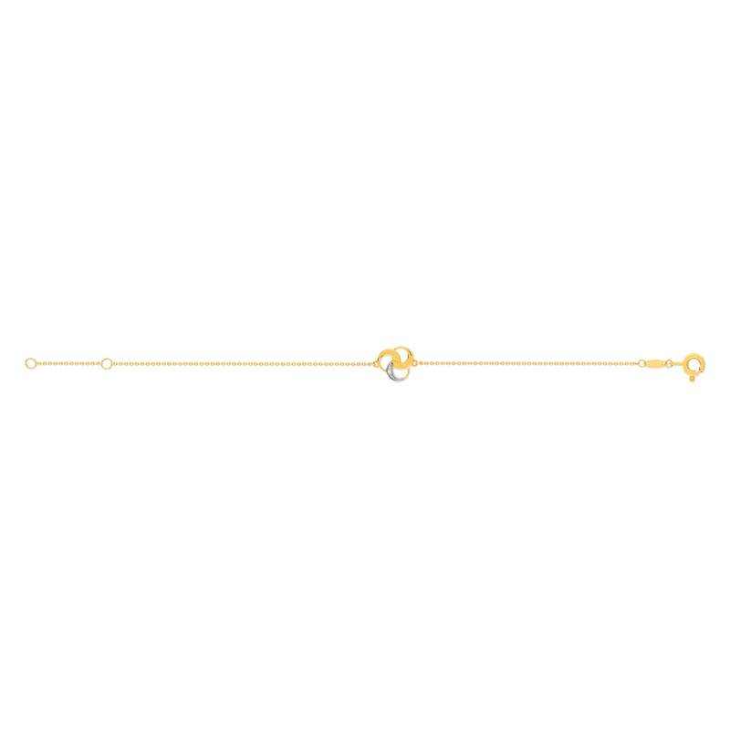 Bracelet or 375 2 tons diamant 18 cm - vue 2