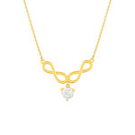 Collier or 375 jaune zirconia - vue 1