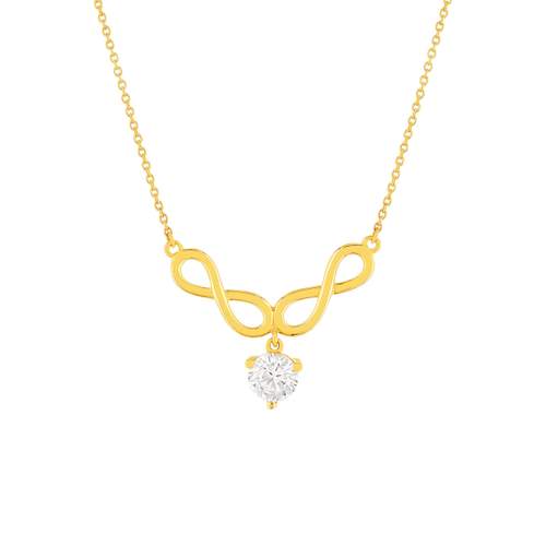 Collier or 375 jaune zirconia