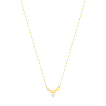 Collier or 375 jaune zirconia