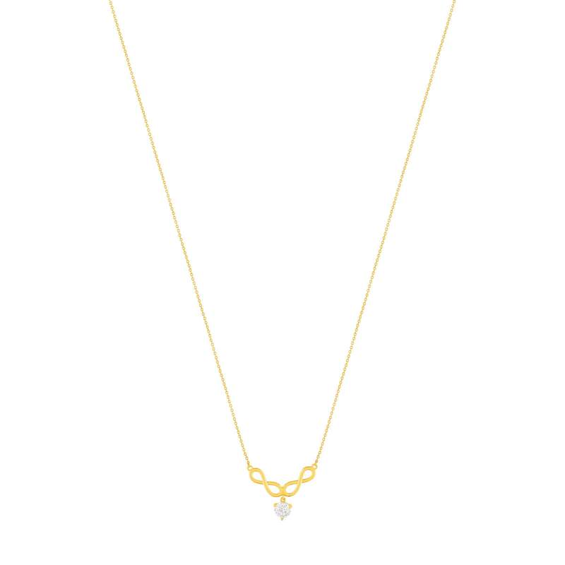 Collier or 375 jaune zirconia - vue 2
