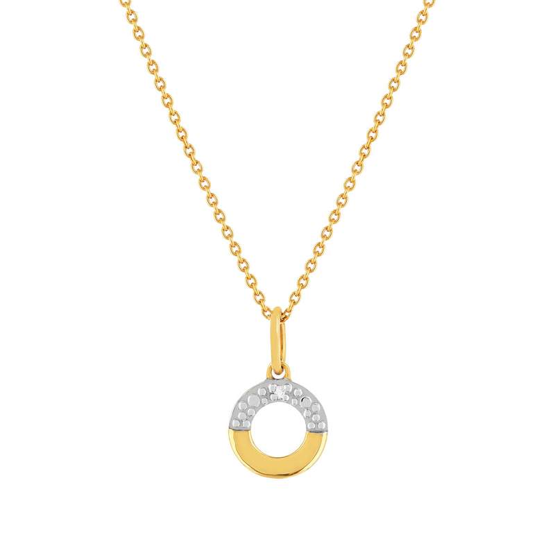 Collier or 375 2 tons diamant 45 cm - vue 1
