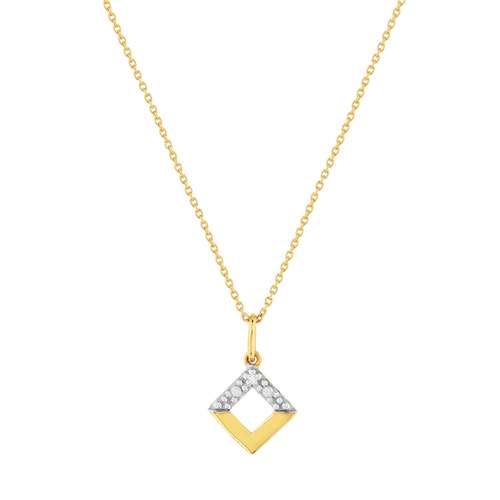 Collier or 375 2 tons diamant 45 cm