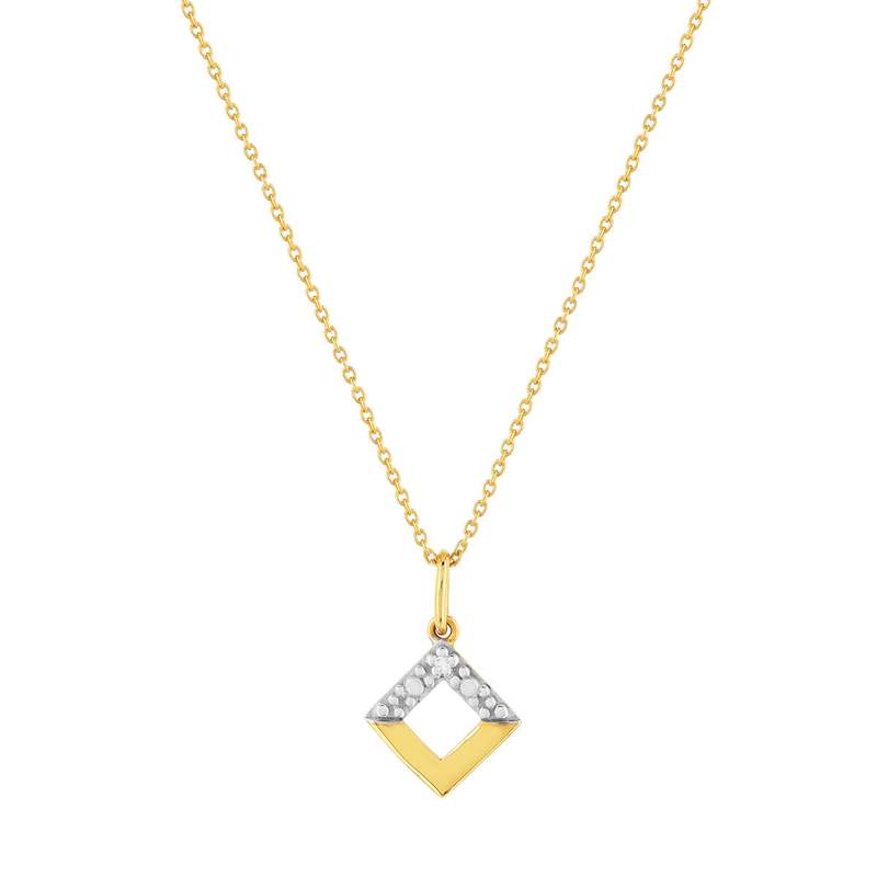 Collier or 375 2 tons diamant 45 cm - vue 1