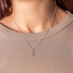 Collier or 375 2 tons diamant 45 cm - vue porté 1