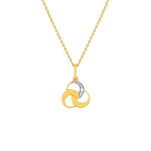 Collier or 375 2 tons diamants 45 cm
