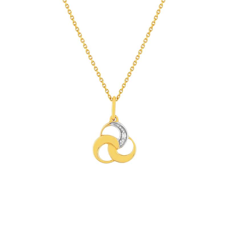 Collier or 375 2 tons diamants 45 cm - vue 1